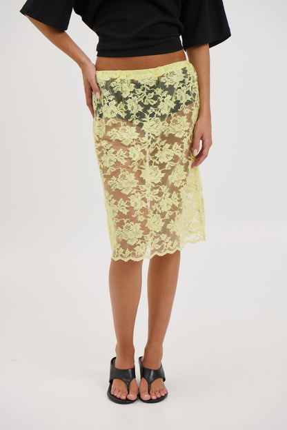 Envy Lace Skirt Lemon - FINAL SALE