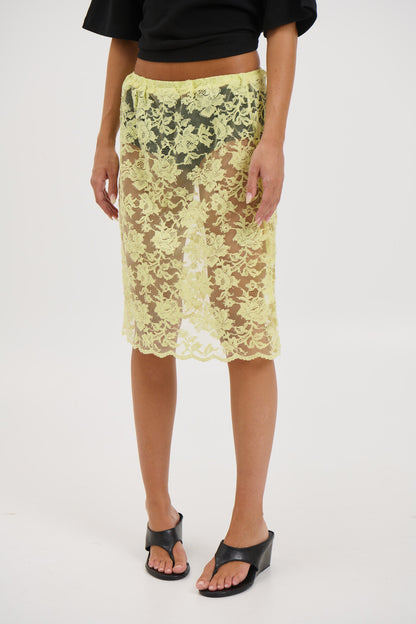Envy Lace Skirt Lemon - FINAL SALE