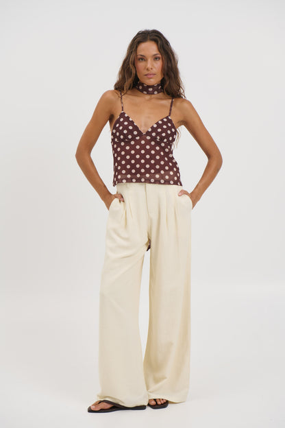 Kasia Polka Dot Top Chocolate - FINAL SALE