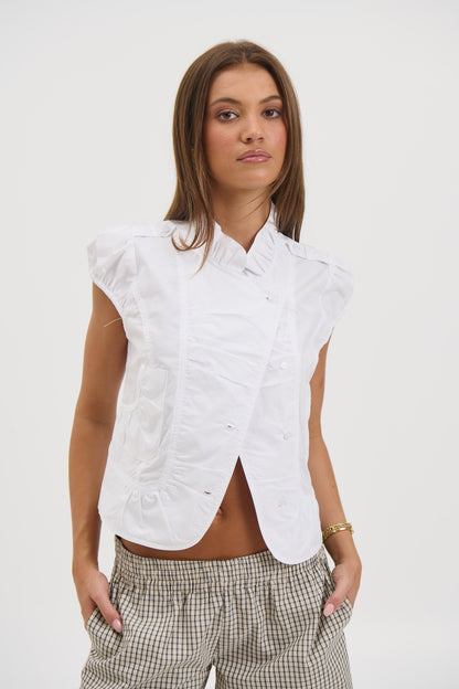 Katherine Short Sleeve Shirt White