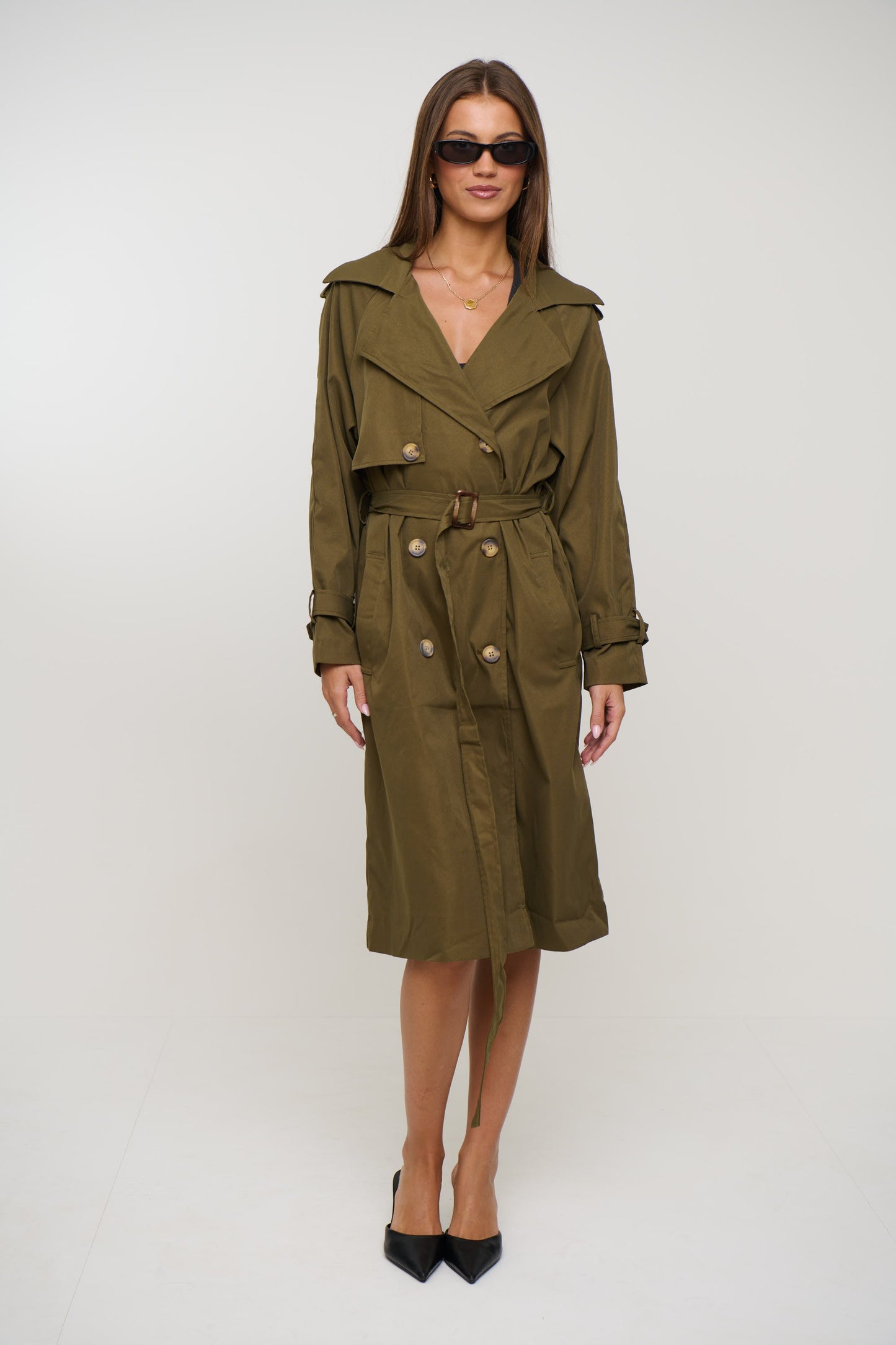 Lia Trench Olive - FINAL SALE