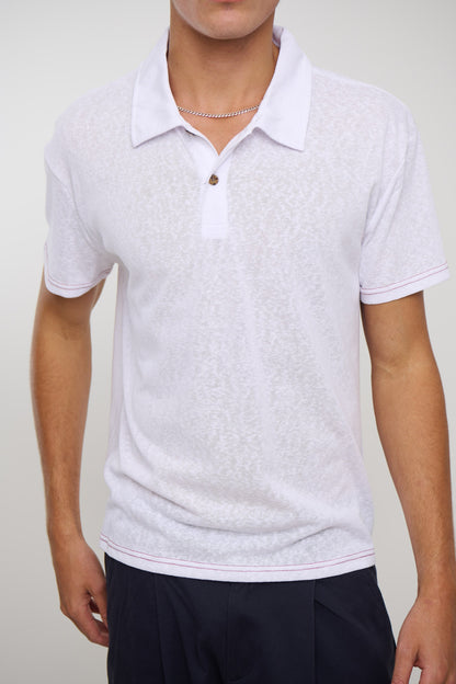 Eric Lightweight Polo White - FINAL SALE