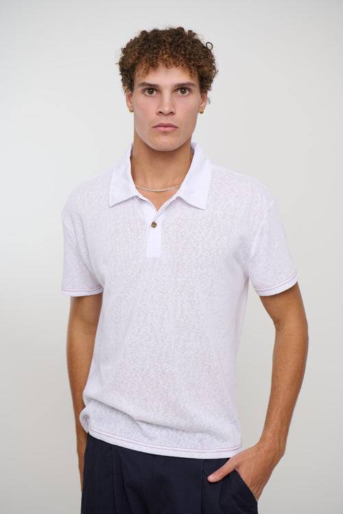 Eric Lightweight Polo White - FINAL SALE