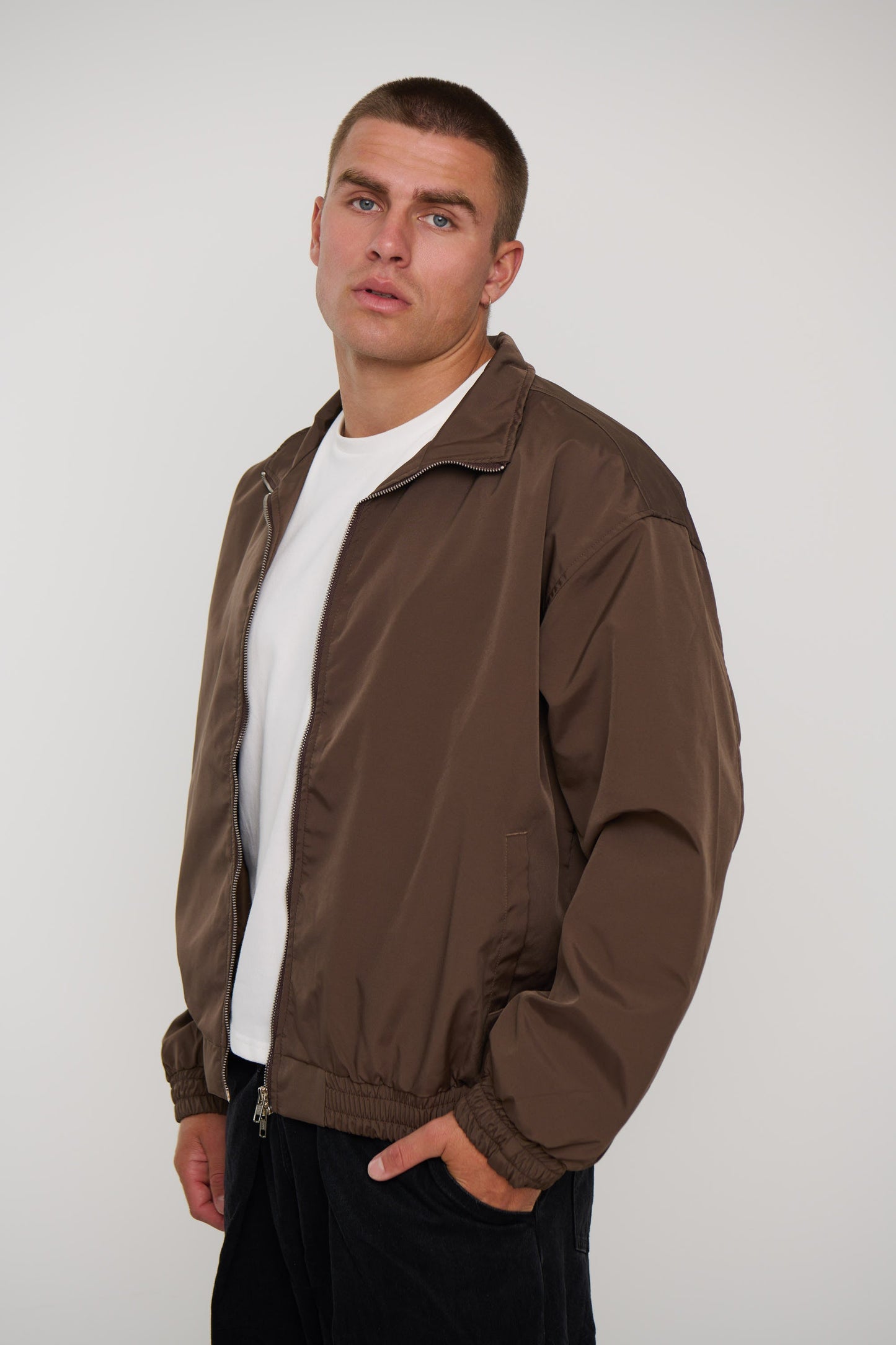 Collar Zip Jacket Choc
