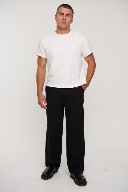 Lenny Pleat Straight Pant Black