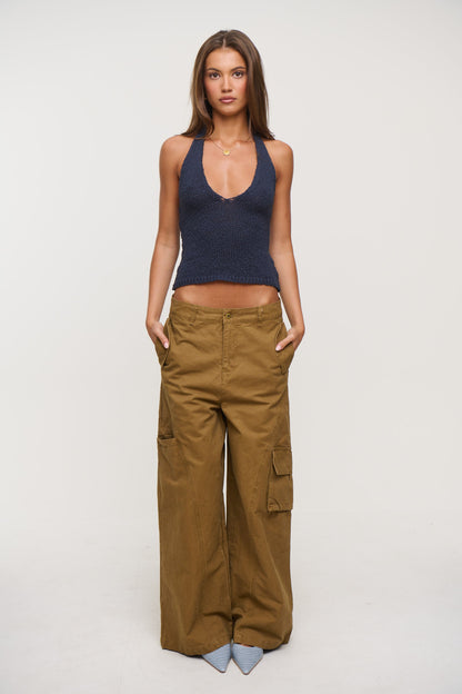 Halo Halter Top Navy