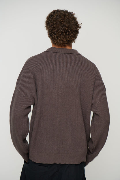 Jay Knitted Polo Mocha