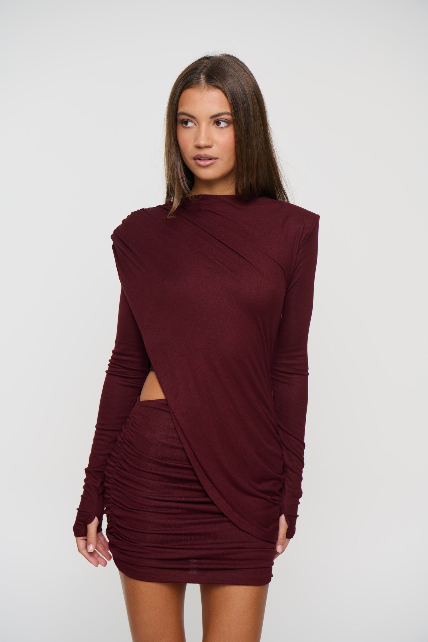 Clover Mini Dress Wine