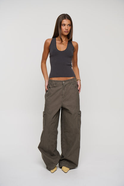 Annie Cargo Pant Dark Grey