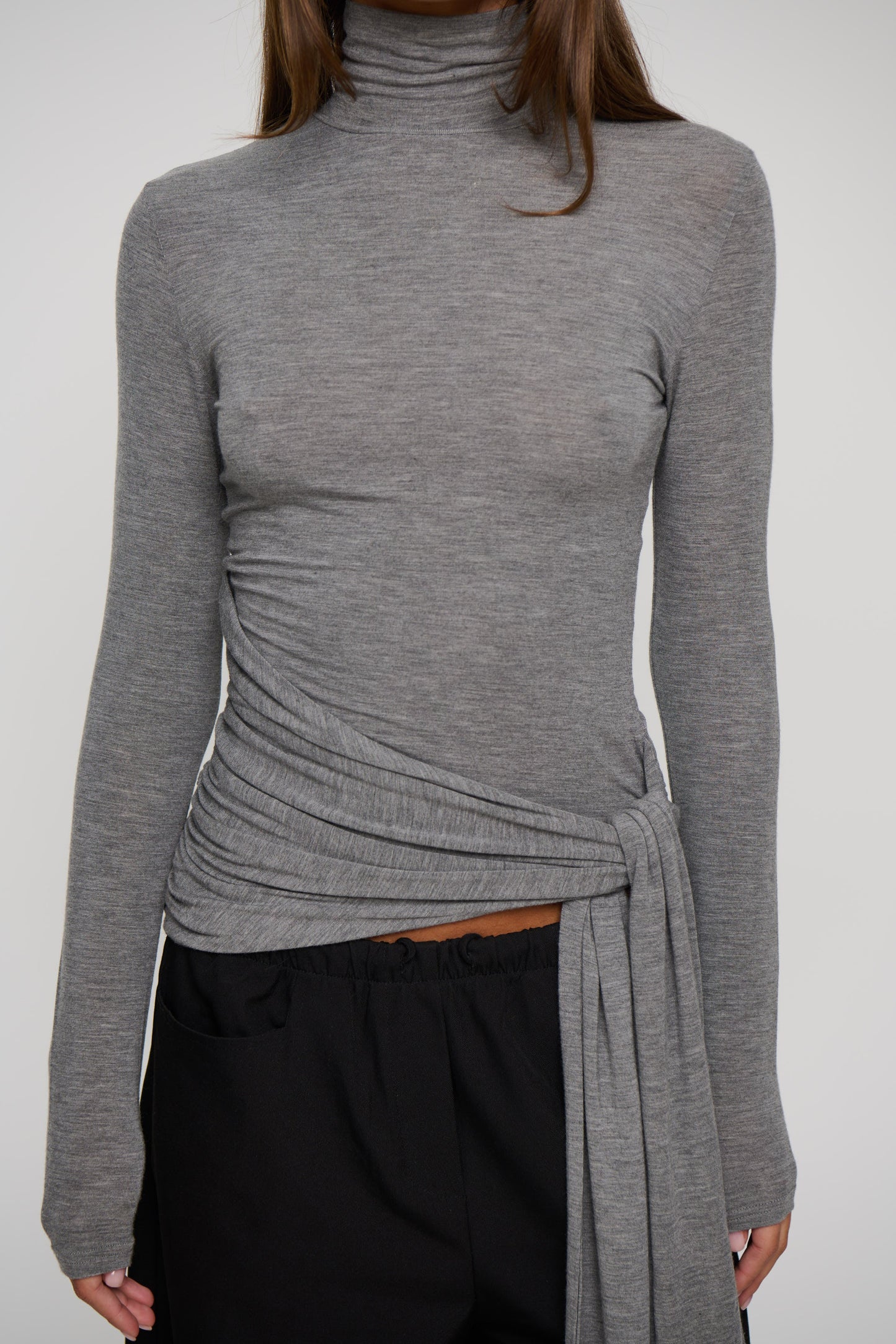 Isley Top Light Grey Marle