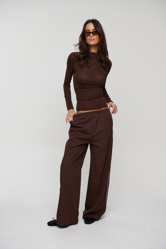Katya Long Sleeve Top Chocolate