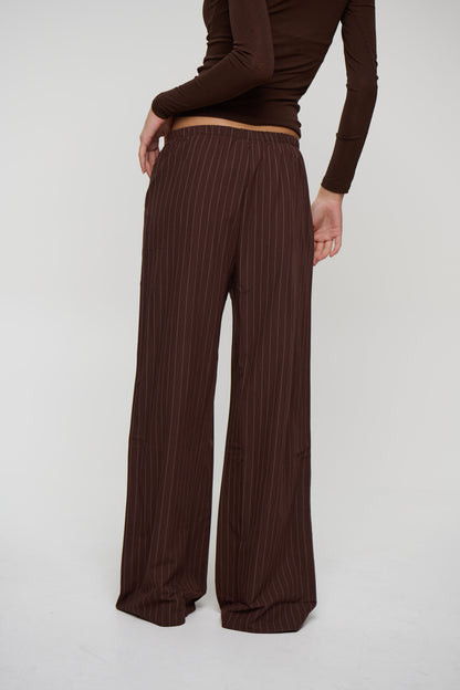 Jamie Pinstripe Pant Chocolate