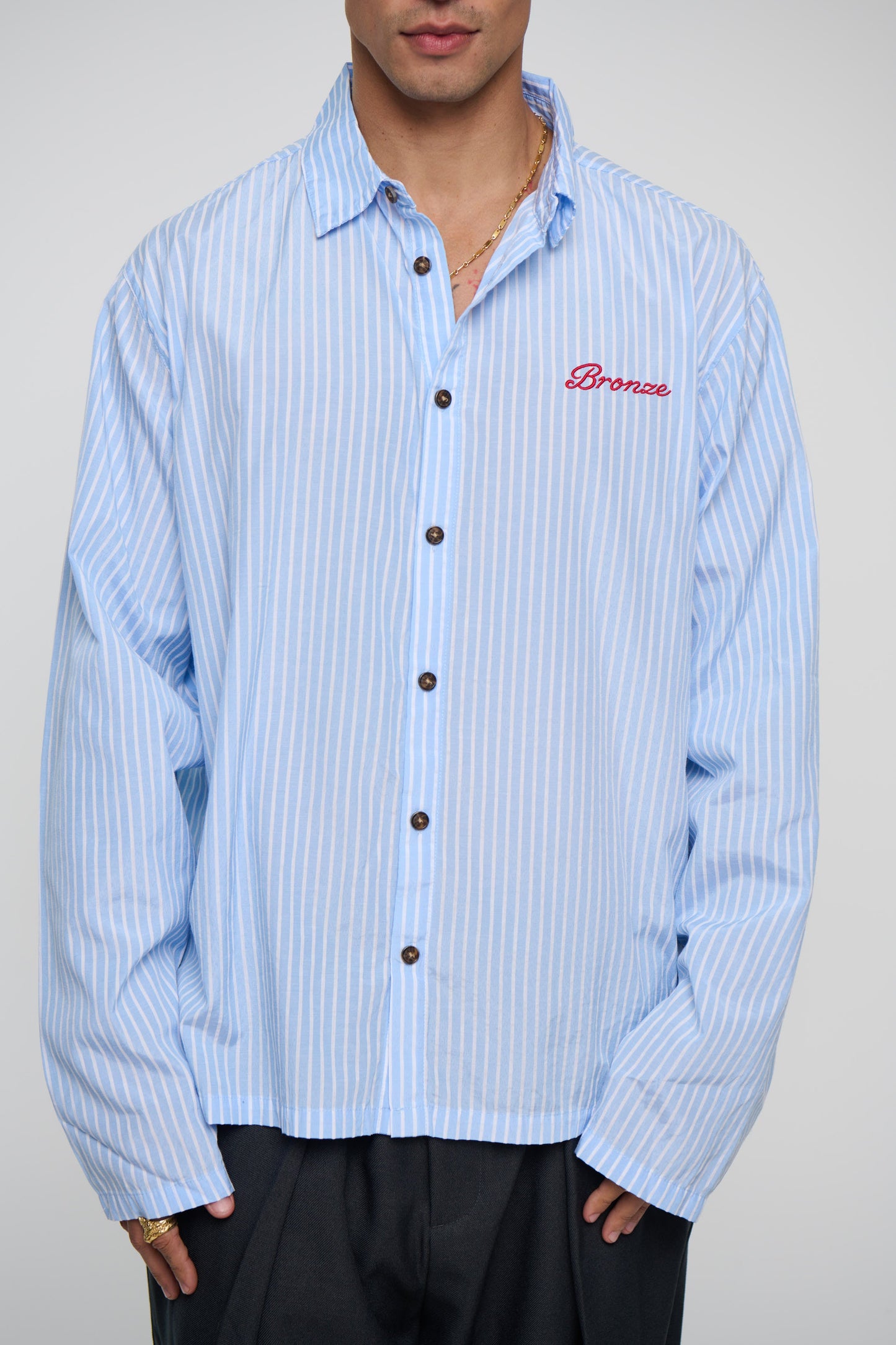 Chad Stripe Shirt Blue