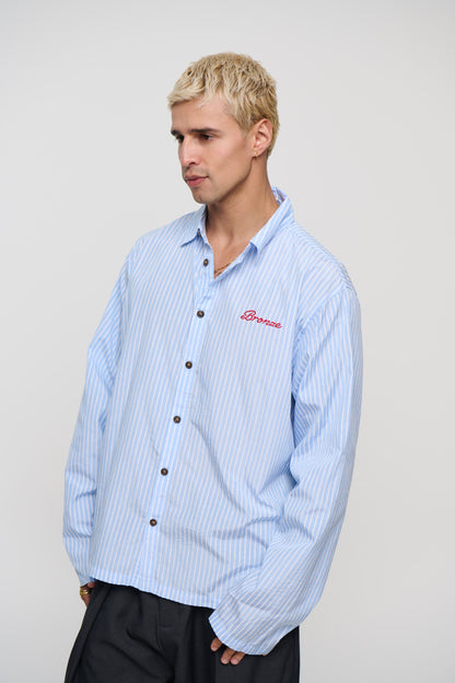 Chad Stripe Shirt Blue