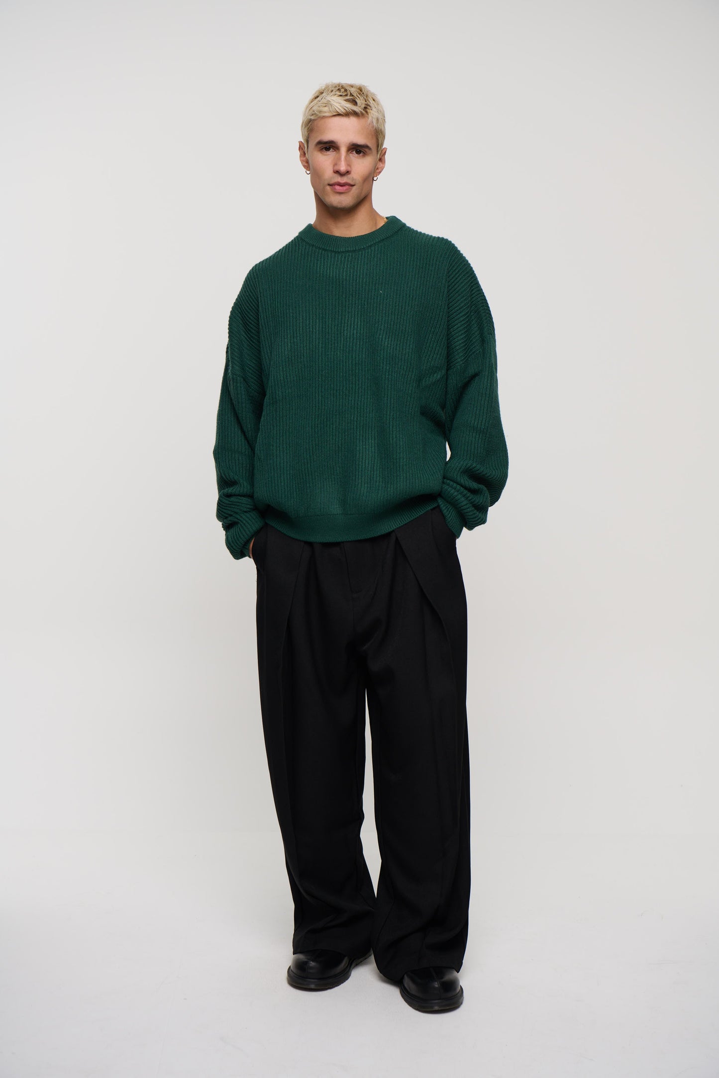 Drop Sleeve Heavy Knit Emerald