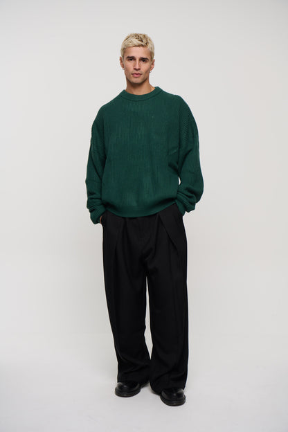 Drop Sleeve Heavy Knit Emerald