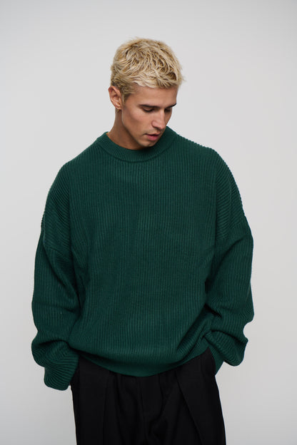 Drop Sleeve Heavy Knit Emerald
