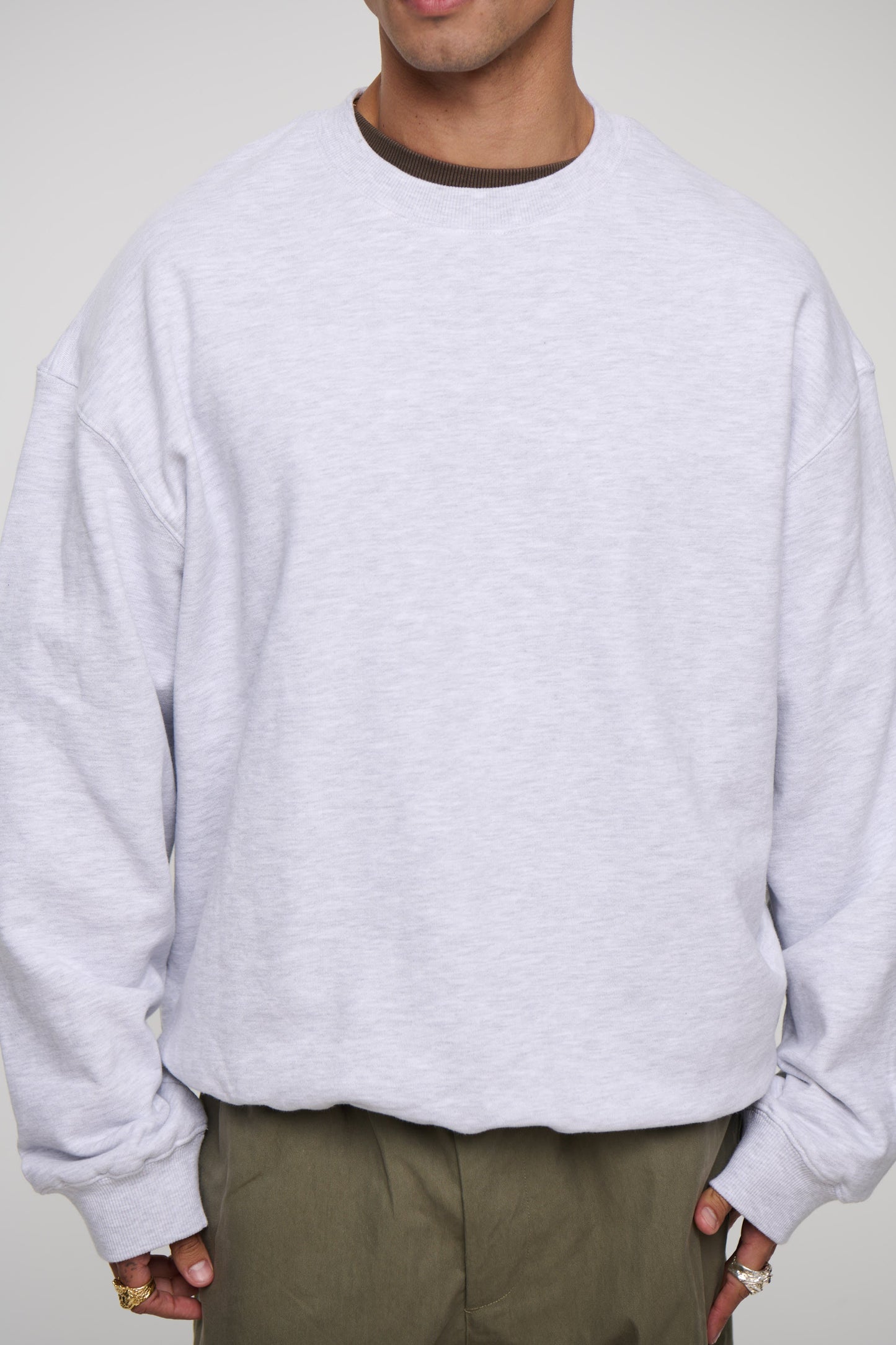 Caddy Crew Jumper White Marle