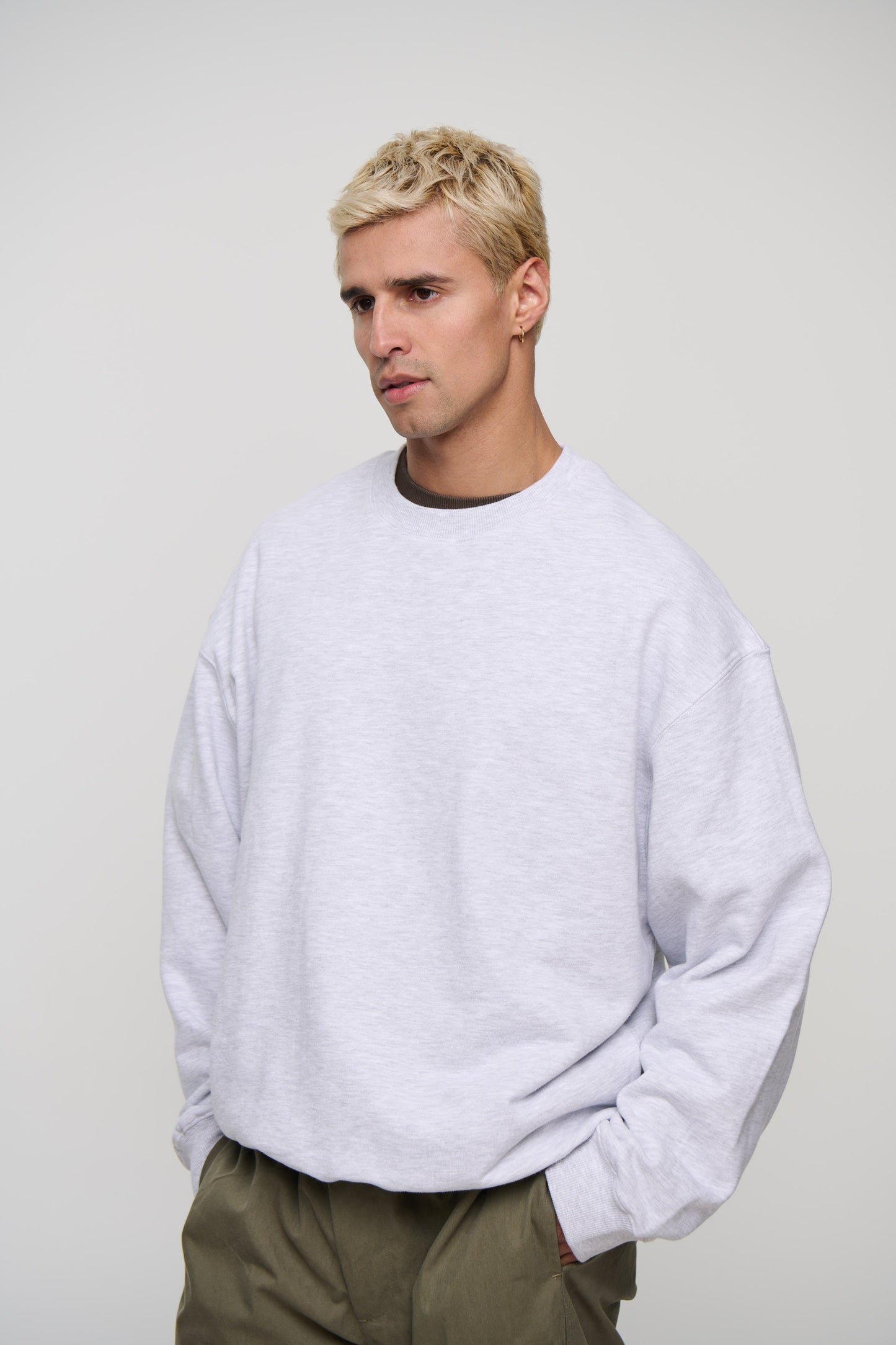Caddy Crew Jumper White Marle