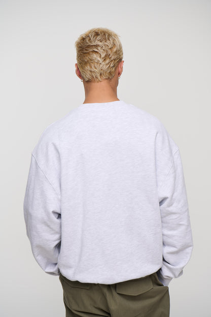 Caddy Crew Jumper White Marle