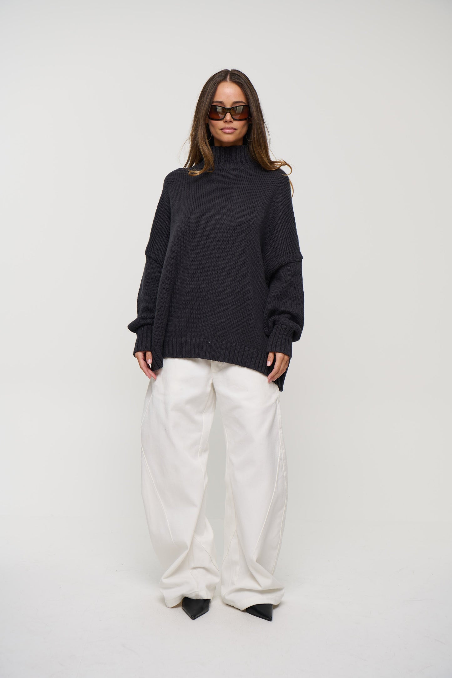 Layla Funnel Neck Knit Navy