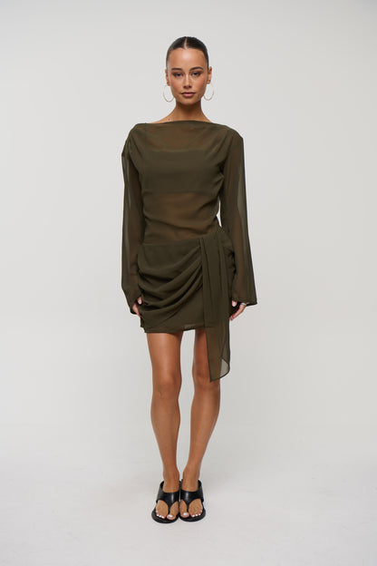 Lake Mini Dress Khaki