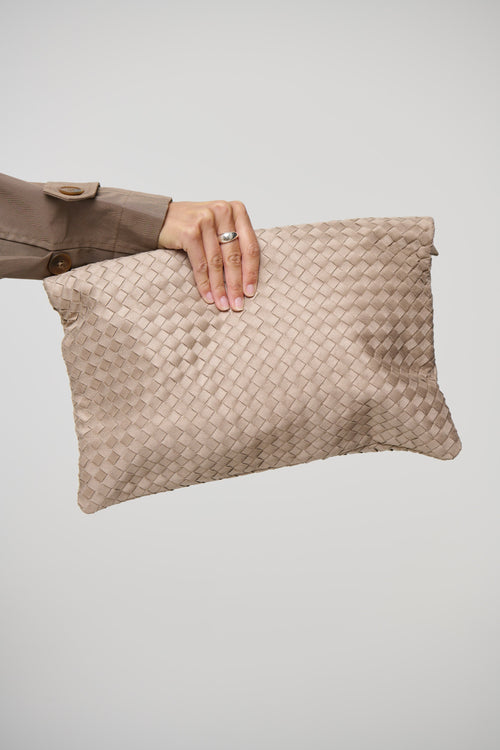 Alicia Clutch Bag Oat Suede