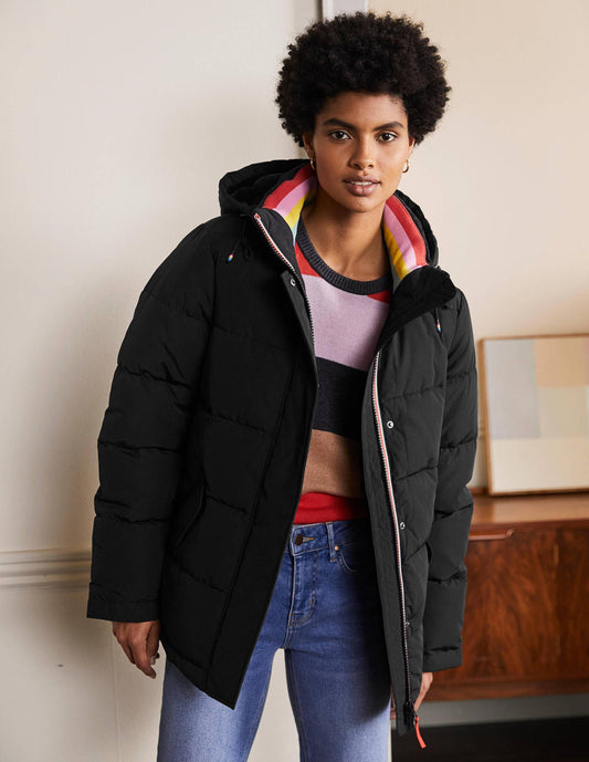 Brecon Puffer Coat-Black