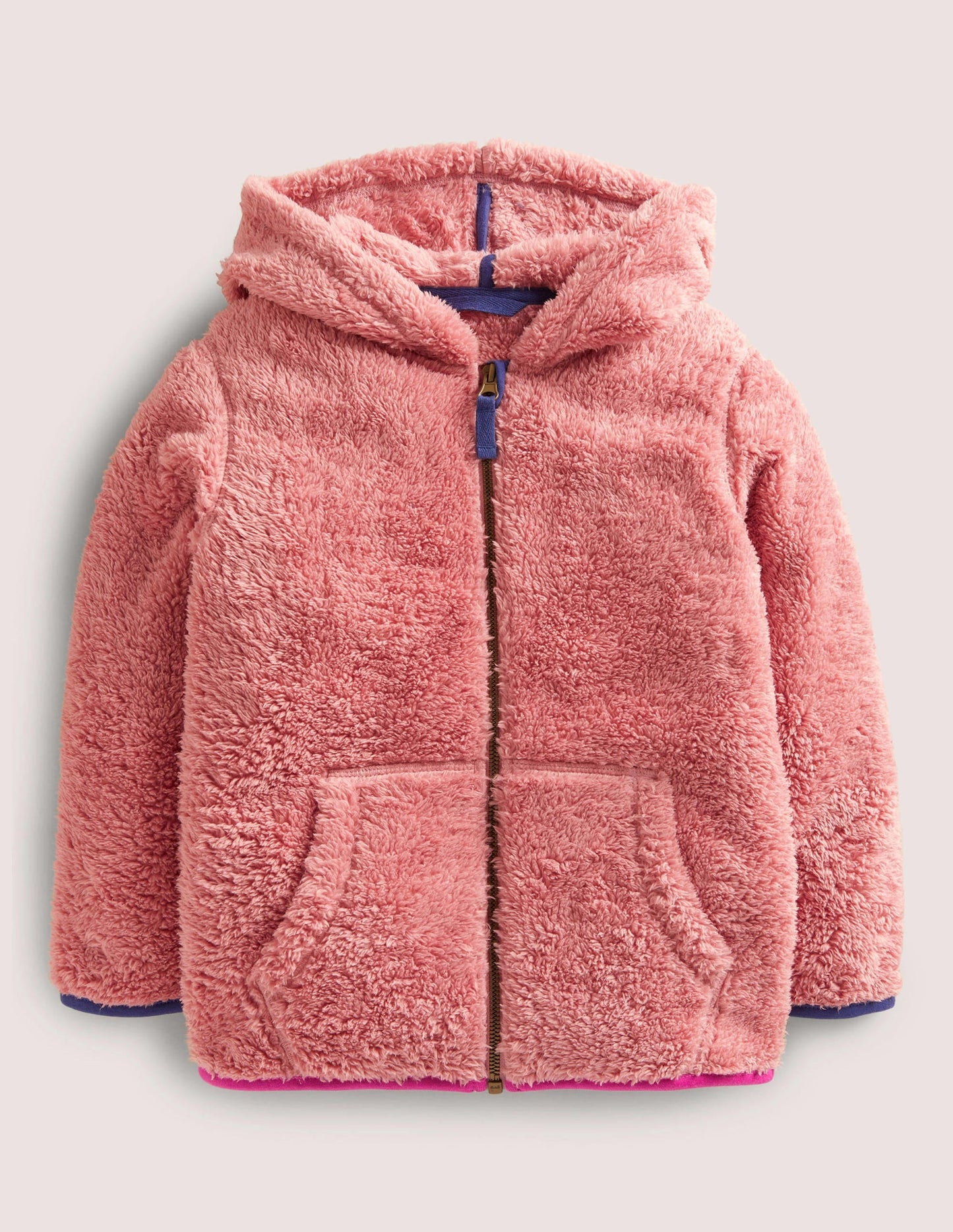 Borg Hoodie-Almond Pink