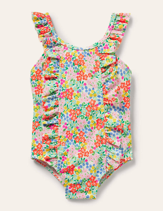 Bow Back Swimsuit-Sweetcorn Tropical Flowerbed
