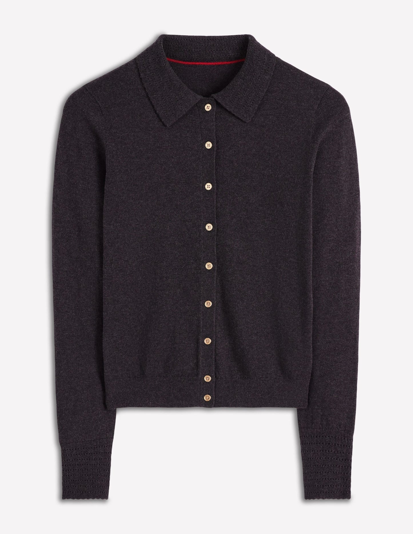 Briony Stitch Cardigan-Charcoal Melange