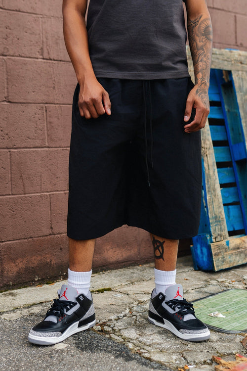 Oversized Nylon Shorts