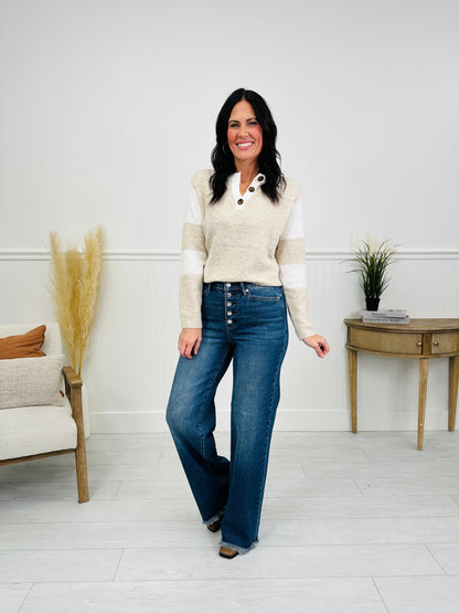 Judy Blue Touch of The Button Column Jeans