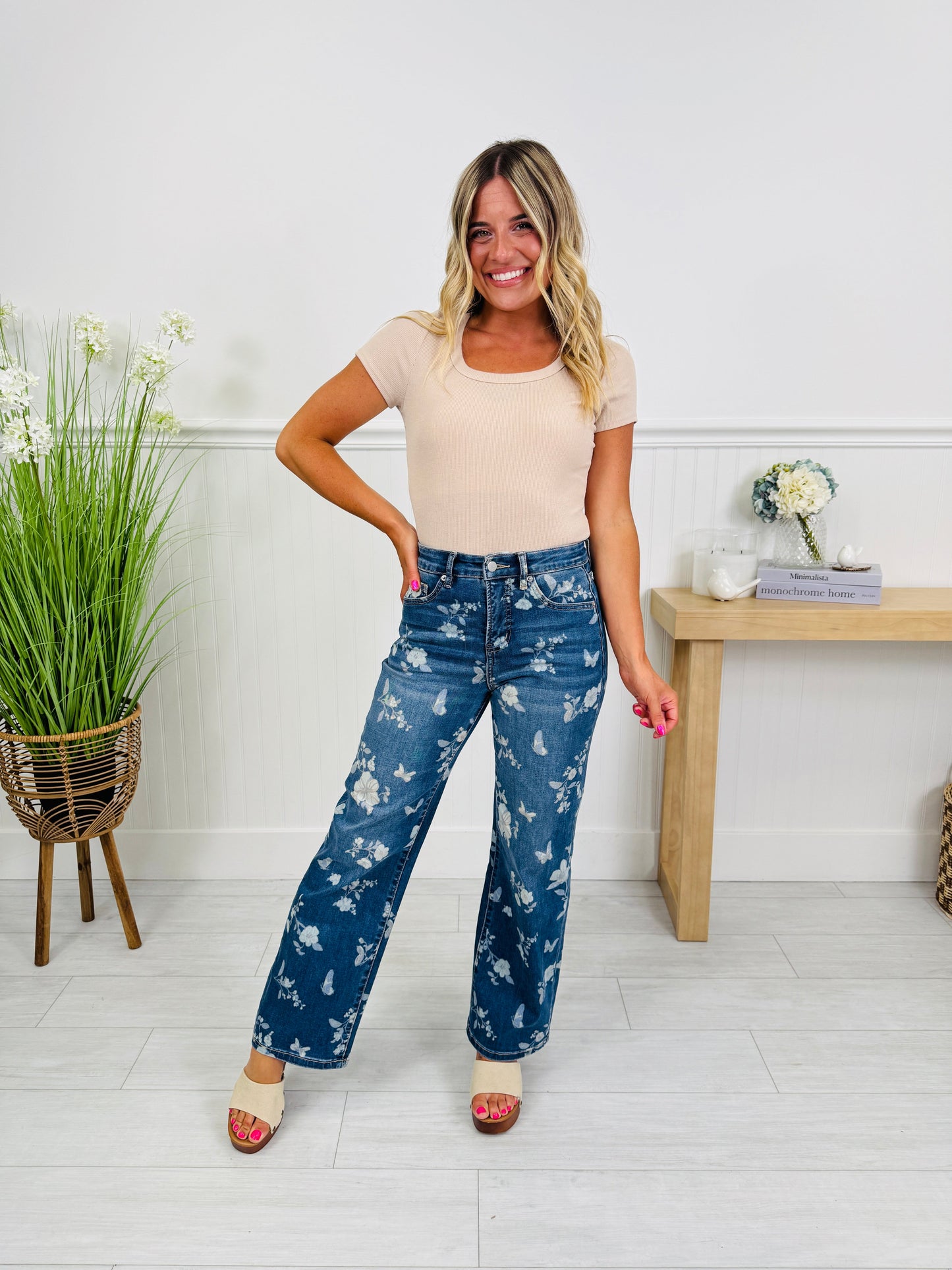 Garden Party Tummy Control Wide Leg Jeans