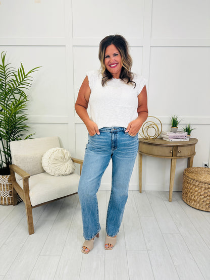 Judy Blue Stay Awhile Rigid Magic Straight Leg Jeans