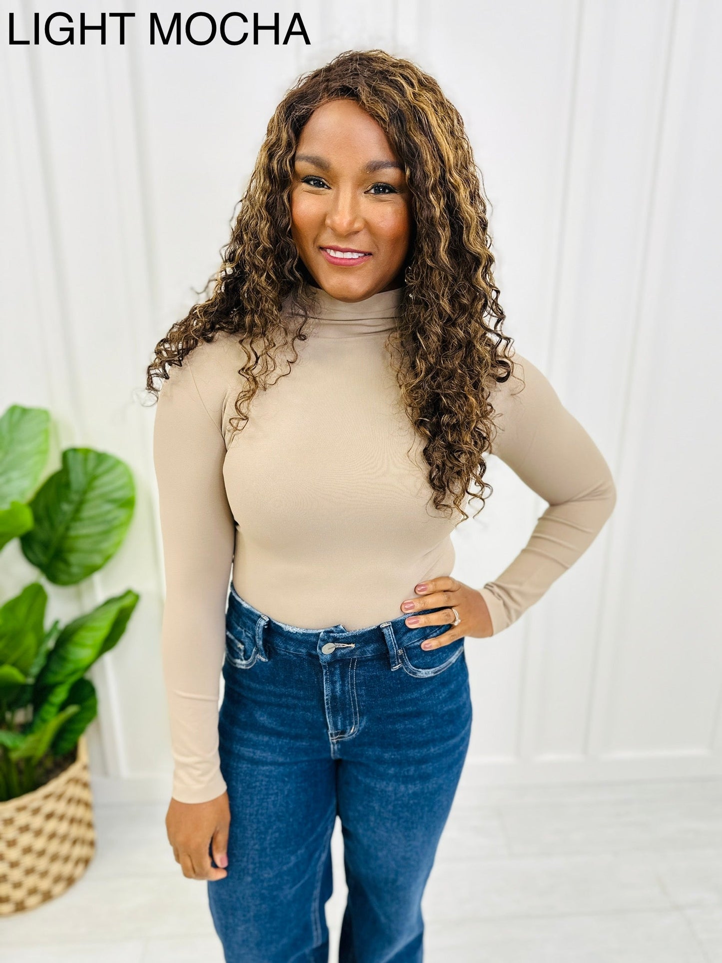 Seamless Mock Neck Long Sleeve Shapewear Top in Multiple Colors