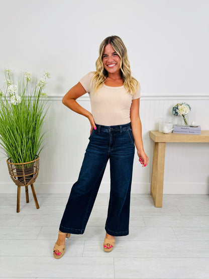 Judy Blue Timeless Touch Trouser Wide Leg Ankle Jeans