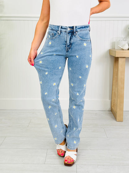 Dreaming of Daisies Tummy Control Straight Jeans