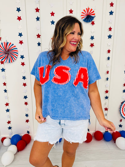 Patriotic Patchwork Top in Multiple Colors