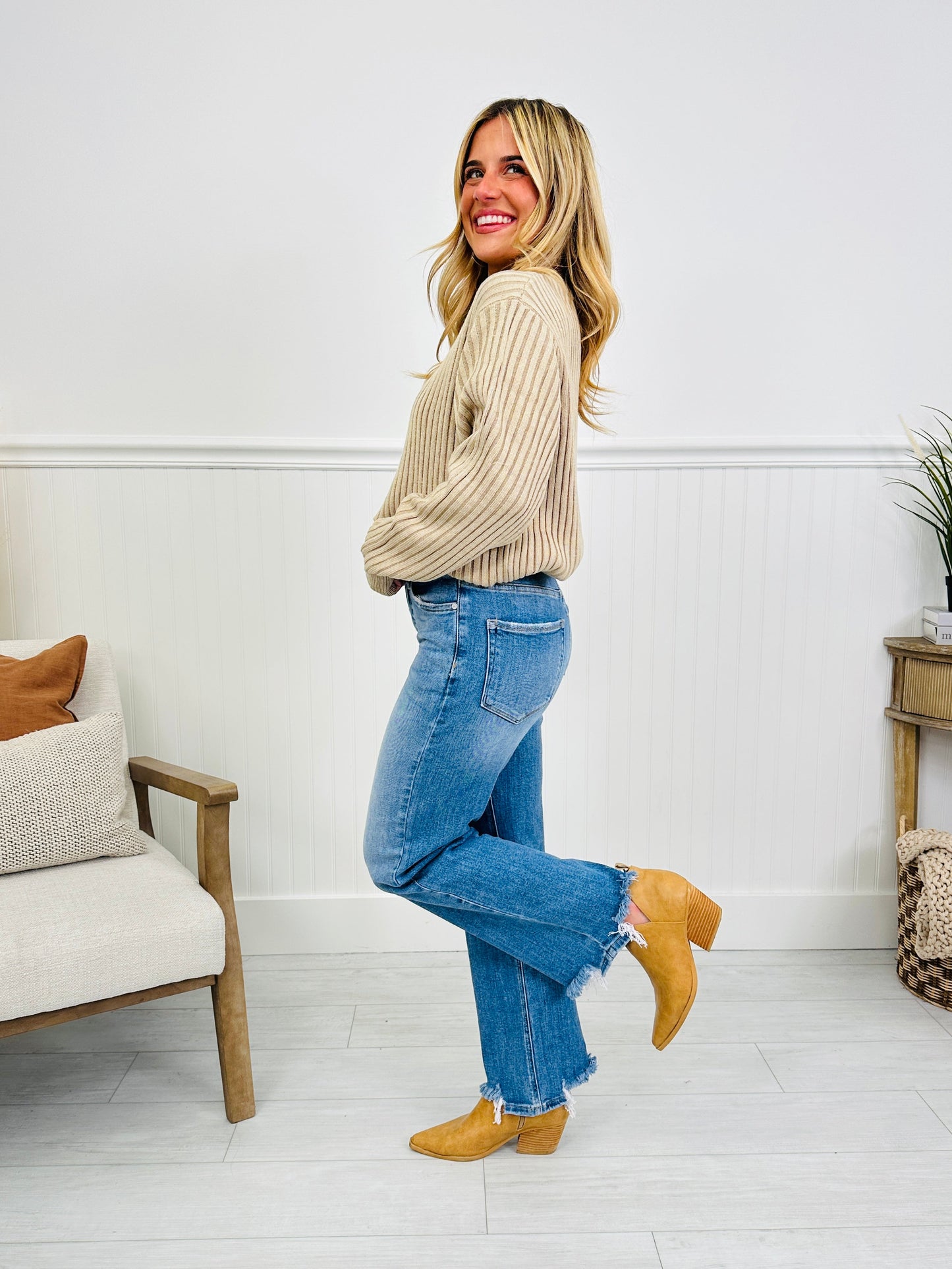 Fashionably Late Straight Tummy Control Jeans