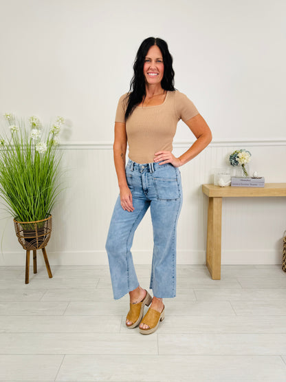Summer Mood Cropped Wide Leg Jeans