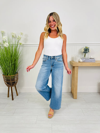 Judy Blue Keep It Simple Ankle Wide Jeans
