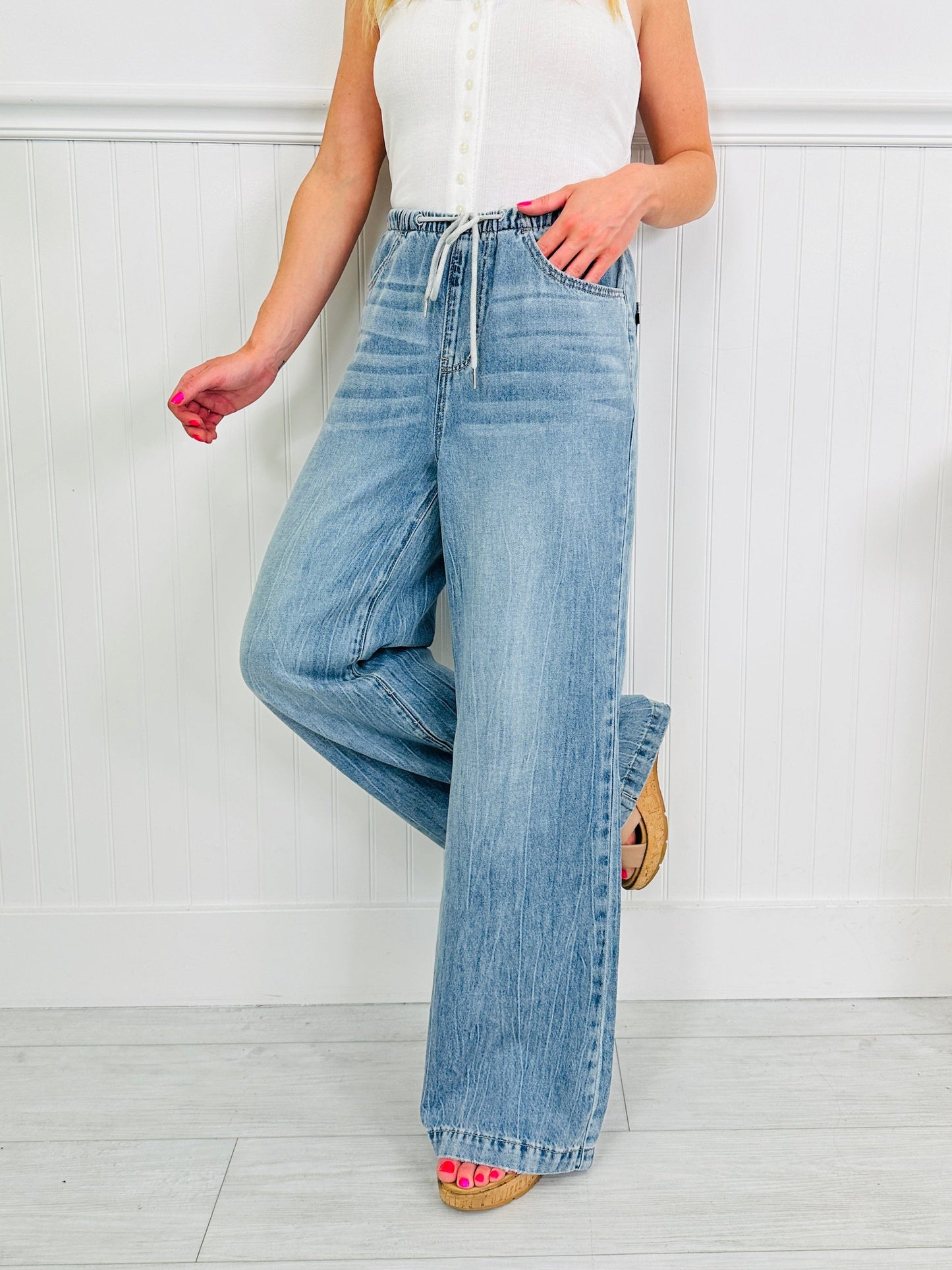 Judy Blue Featherweight Flow Palazzo Jeans