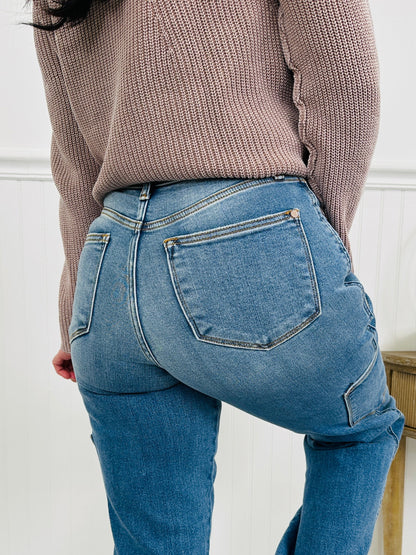 Judy Blue Cool and Collected Cargo Straight Jeans