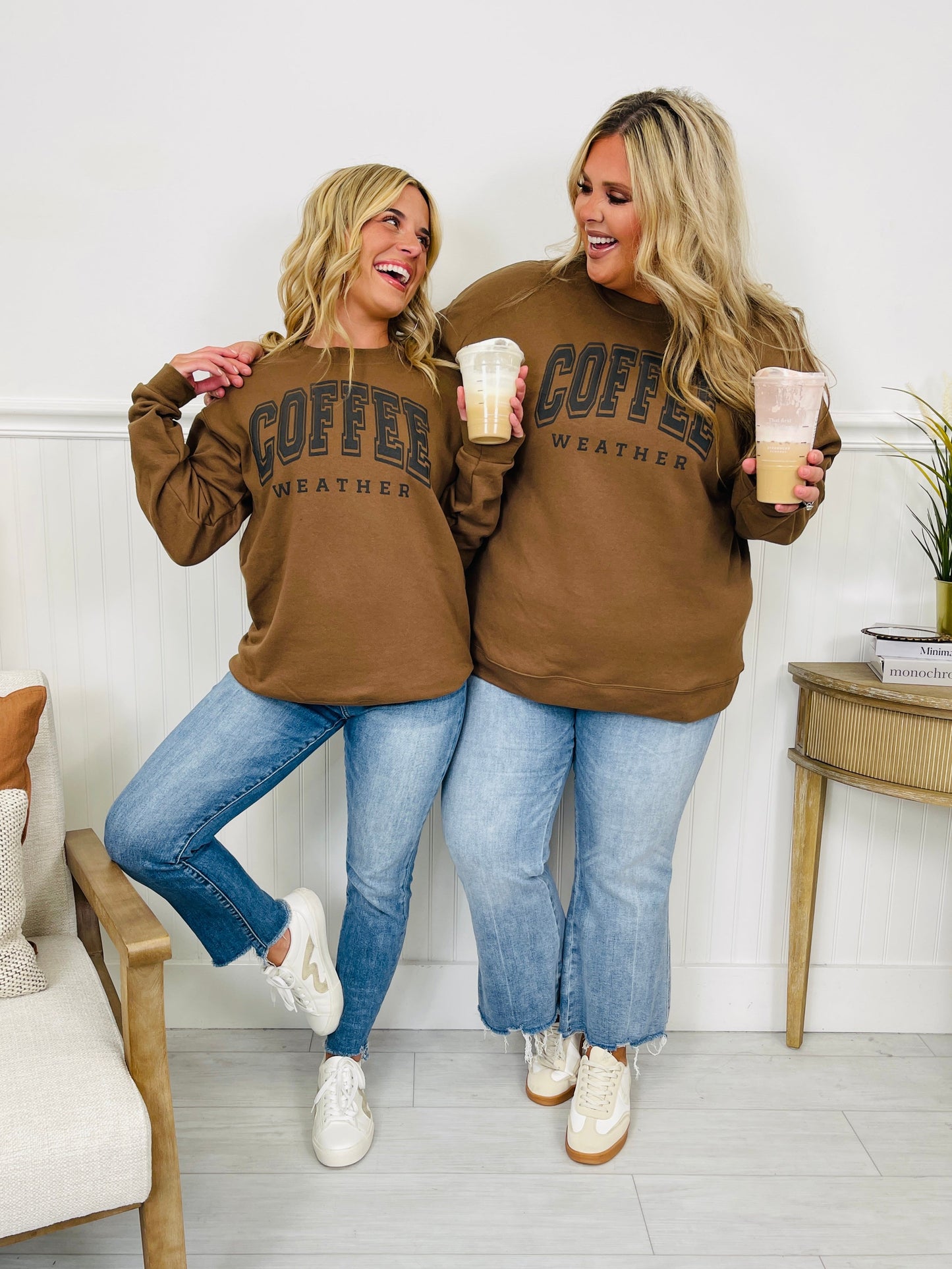 Coffee Weather Crewneck Sweatshirt in Chocolate
