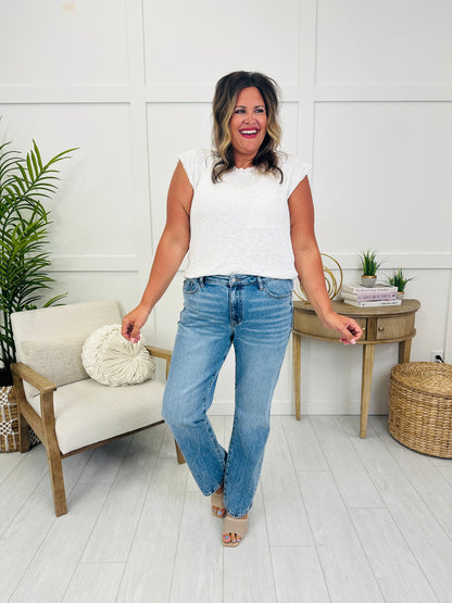 Judy Blue Stay Awhile Rigid Magic Straight Leg Jeans