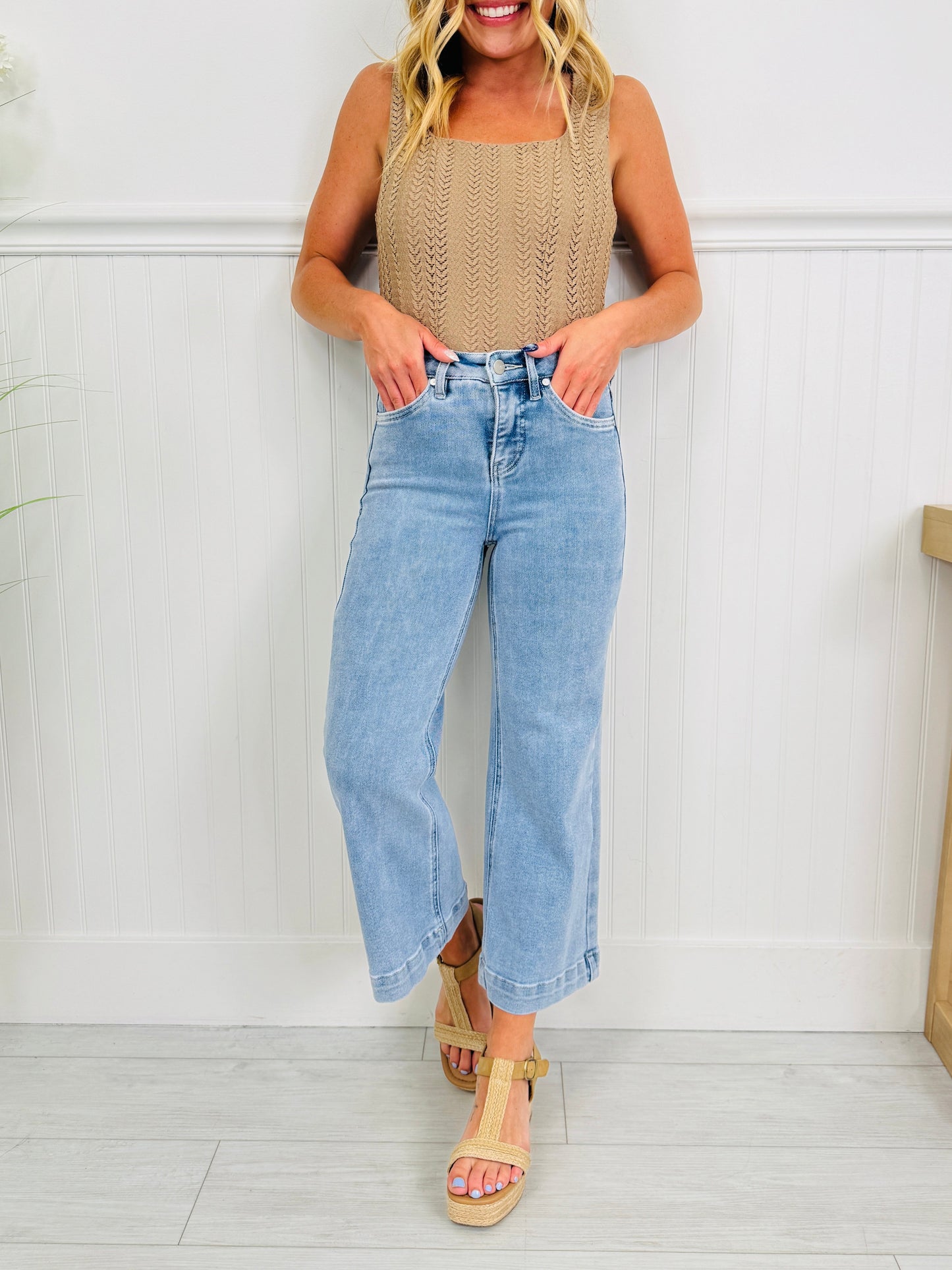 Triple the Comfort Cropped Wide Leg Jeans in Three Inseams