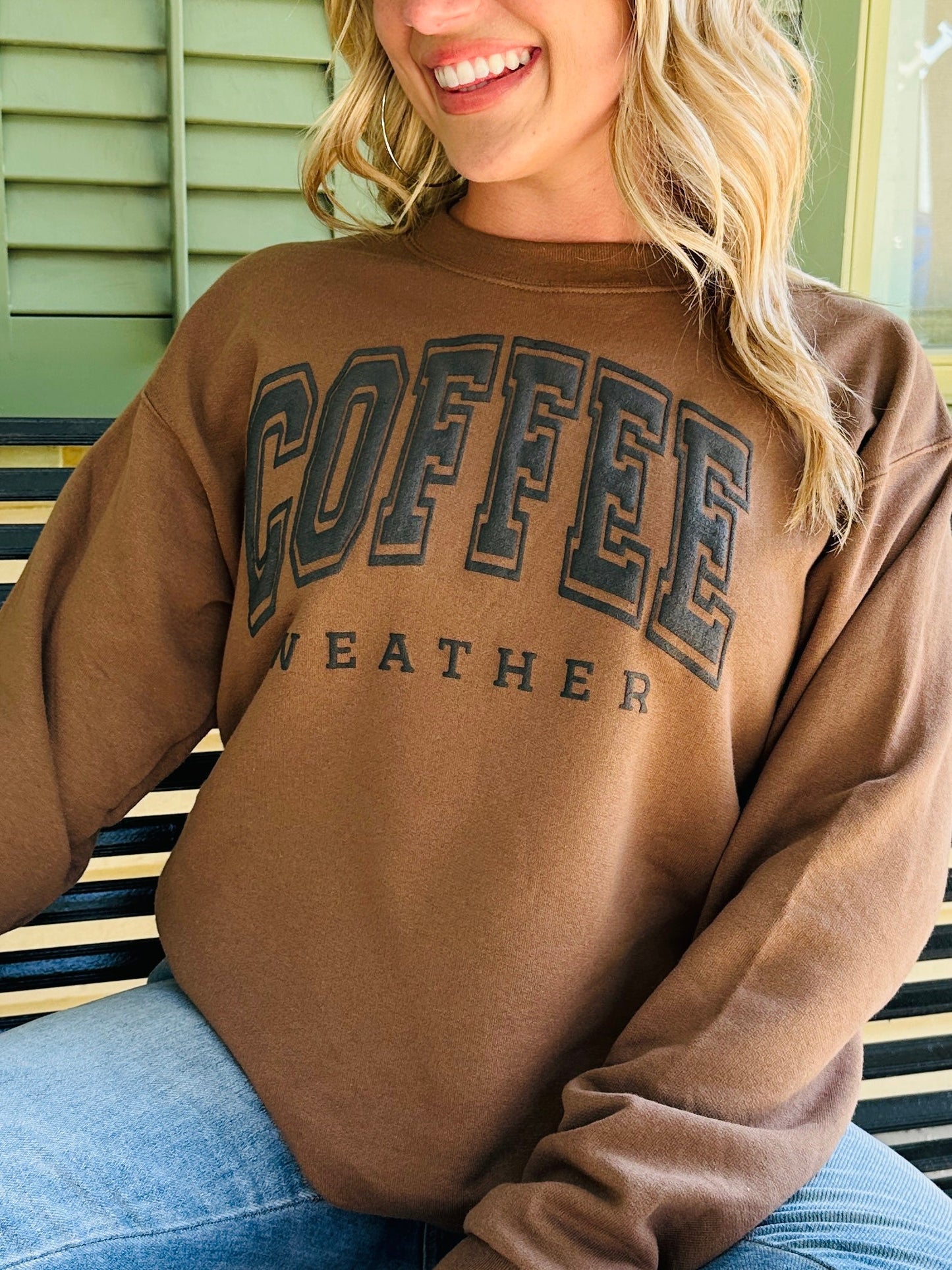 Coffee Weather Crewneck Sweatshirt in Chocolate