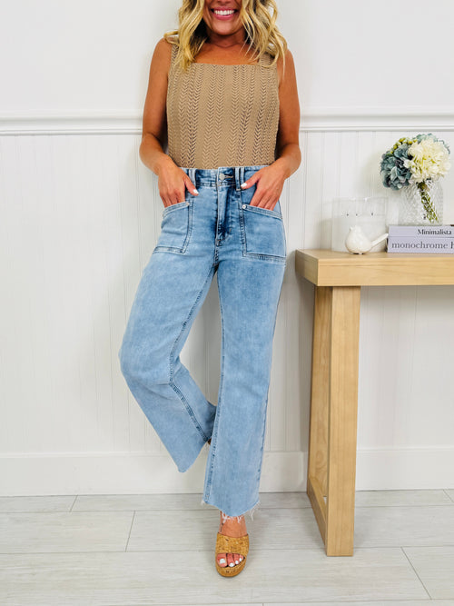Summer Mood Cropped Wide Leg Jeans