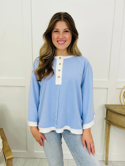 Soft Sky Top In Periwinkle